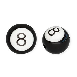 16 mm Acrylic beads round 8-ball Black-White