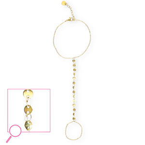 Stainless steel hand chain coins Gold