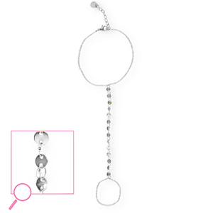 Stainless steel hand chain coins Silver