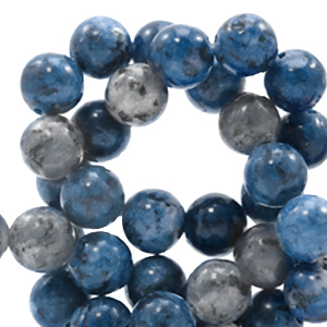 Natural stone beads Quartz 6mm Multicolour Blue-Grey