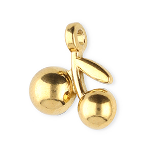 Stainless steel charms cherries Gold