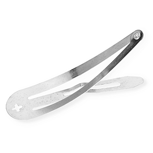 Metal findings hairclip with loop Silver