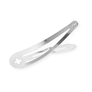 Metal findings hairclip with loop Silver