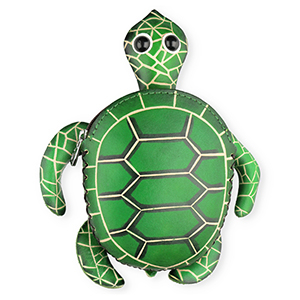 Leather purse turtle Green-Sand Beige-Black-White