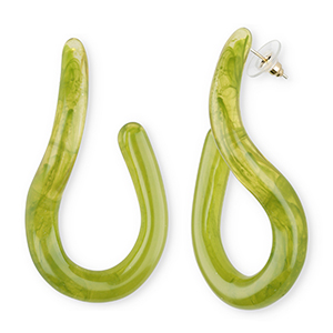 Trendy resin earrings&nbsp;/&nbsp;earpins Multicolour Green