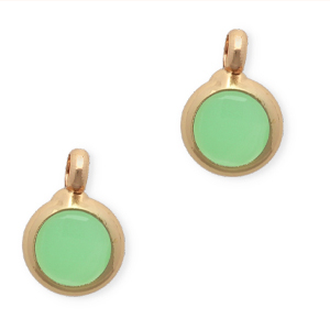 Crystal glass charms 7mm Light Green-Gold