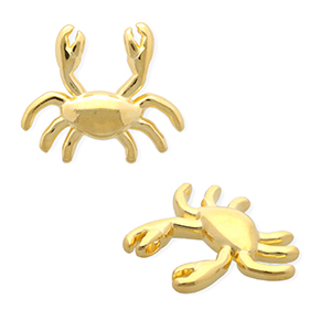 DQ&reg; European metal charms crab Goud (Nikkelvrij)