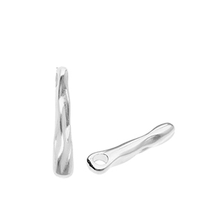 DQ&reg; European metal charms bar Antiek Zilver (Nikkelvrij)