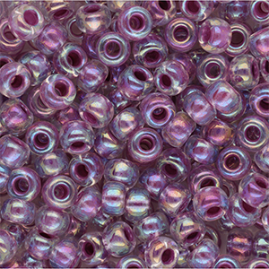 Miyuki seed beads 6/0 Raspberry Lined Crystal AB 6-264