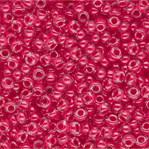 Miyuki seed beads 8/0 Carnation Pink Lined Crystal 8-0208