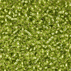 Miyuki seed beads 11/0 Chartreuse Silver Lined 11-0014