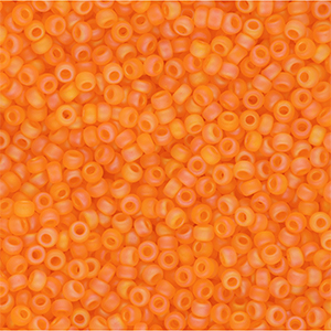 Miyuki seed beads 11/0 Matted Transparent Orange AB 11-0138FR