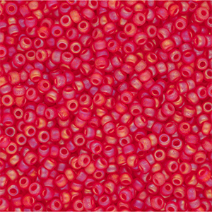 Miyuki seed beads 11/0 Matted Transparent Red AB 11-0140FR