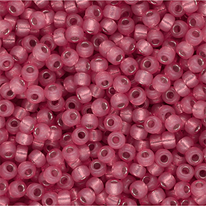 Miyuki seed beads 8/0 Silverlined Alabaster Dyed Dark Rose 8-645