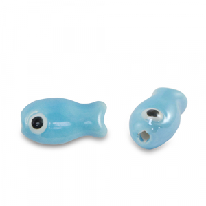 Ceramic beads fish Sky Blue