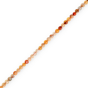 Natural stone beads Agate 3mm faceted polished Multicolor Yellow-Red