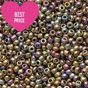 Glass seed beads 12/0 (2mm) Metallic Shine Multicolor Galaxy