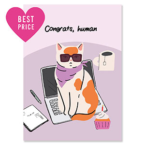 BY31&reg; Jewellery cards "Congrats, human" Purple-Orange-Black