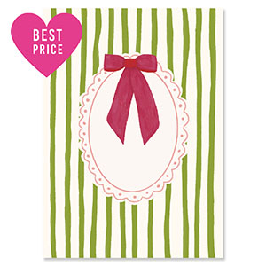 BY31&reg; Jewellery cards decorative frame with bow Ivory White-Green-White-Magenta Pink