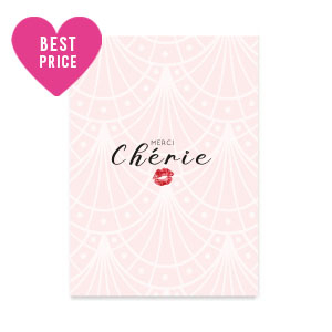Jewellery cards "Merci Ch&eacute;rie" Light Pink
