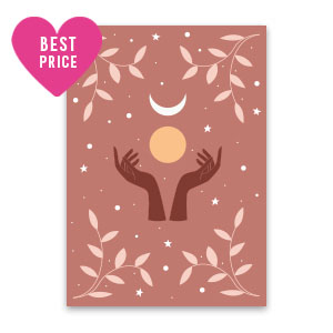 Jewellery cards hands & moon Vintage Rose