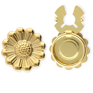 Stainless steel button covers flower Gold