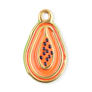 Stainless steel charms papaya Coral Orange-Green