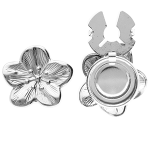 Stainless steel button covers flower Silver