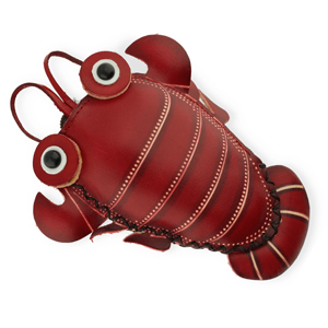 Leather purse lobster Red-Sand Beige-Black-White