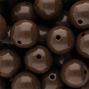 20 mm DQ acrylic beads shiny Cappuccino Brown 19-1220 TCX