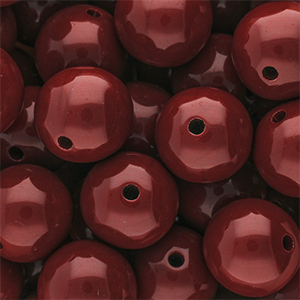 18 mm DQ acrylic beads shiny Salsa Red 18-1657 TCX