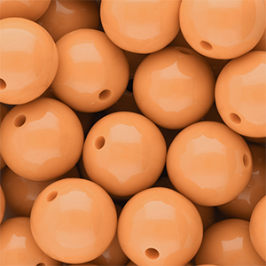 18 mm DQ acrylic beads shiny Chamois Orange 15-1145 TCX