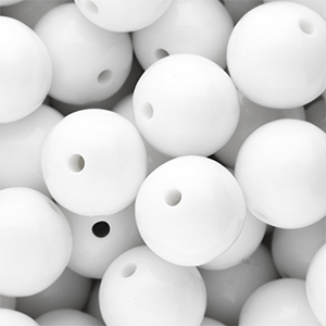 16 mm DQ acrylic beads shiny Snow White 11-0602 TCX