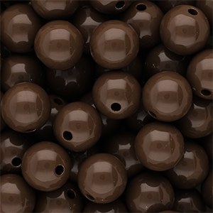 14 mm DQ acrylic beads shiny Cappuccino Brown 19-1220 TCX