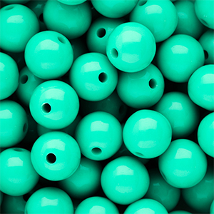 14 mm DQ acrylic beads shiny Cabbage Green 13-5714 TCX