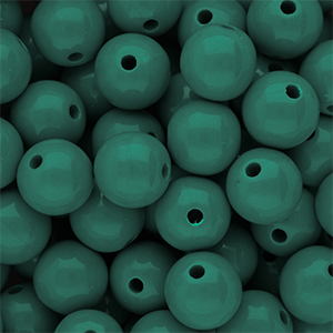 14 mm DQ acrylic beads shiny Mediterranea Green 19-4517 TCX