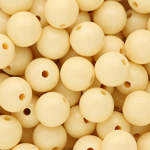 14 mm DQ acrylic beads shiny Pastel Yellow 11-0616 TPG