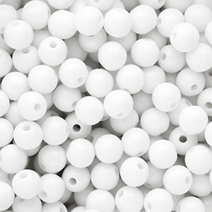 10 mm DQ acrylic beads shiny Snow White 11-0602 TCX