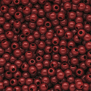 6 mm DQ acrylic beads shiny Salsa Red 18-1657 TCX