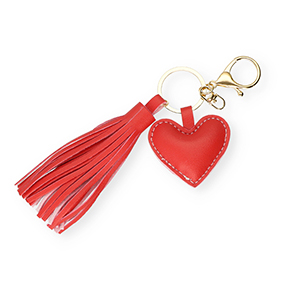 Keychain heart with tassel Red-Gold