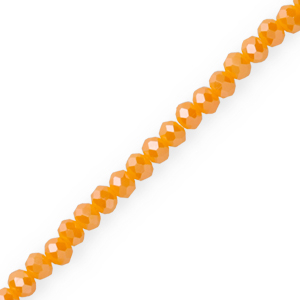 Top faceted beads 3x2mm disc Tangy Orange-Pearl Shine Coating