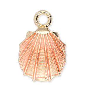 Metal charms shell Gold-Peach Pink