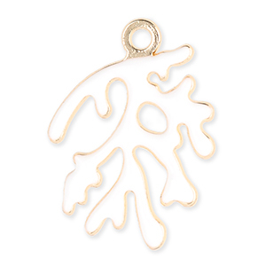 Metal charms coral Gold-White