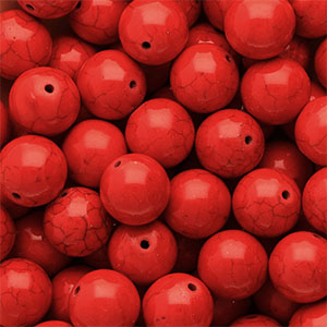 Beads Ceramic 16mm Red