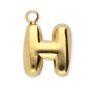 Stainless steel charms letter H Gold