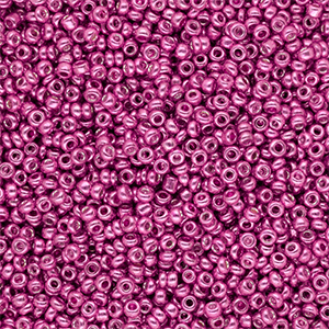 Glass seed beads 12/0 (2mm) Metallic Shine Fuchsia Pink