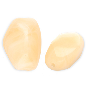 Acrylic beads rectangle Vanilla Yellow-Marble