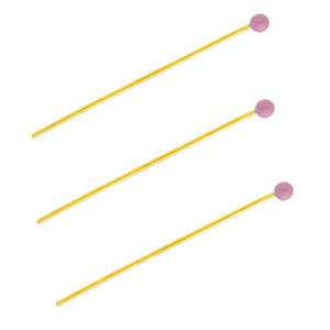 BY31&reg; Stainless steel findings headpins with ball 35mm Gold-Lavender Purple