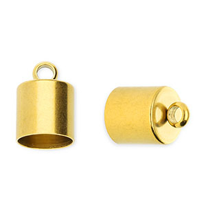 Stainless steel findings end cap &Oslash;6mm with loop Gold