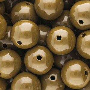 16 mm DQ acrylic beads shiny Wood Thrush Brown 17-1129 TCX